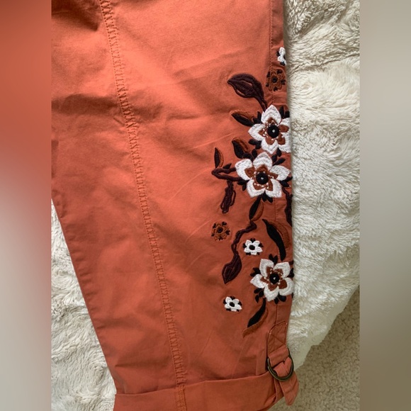 Soft Surroundings Cargo Pants Women Size 1X Everything Under The Sun Embroidered - Picture 2 of 11